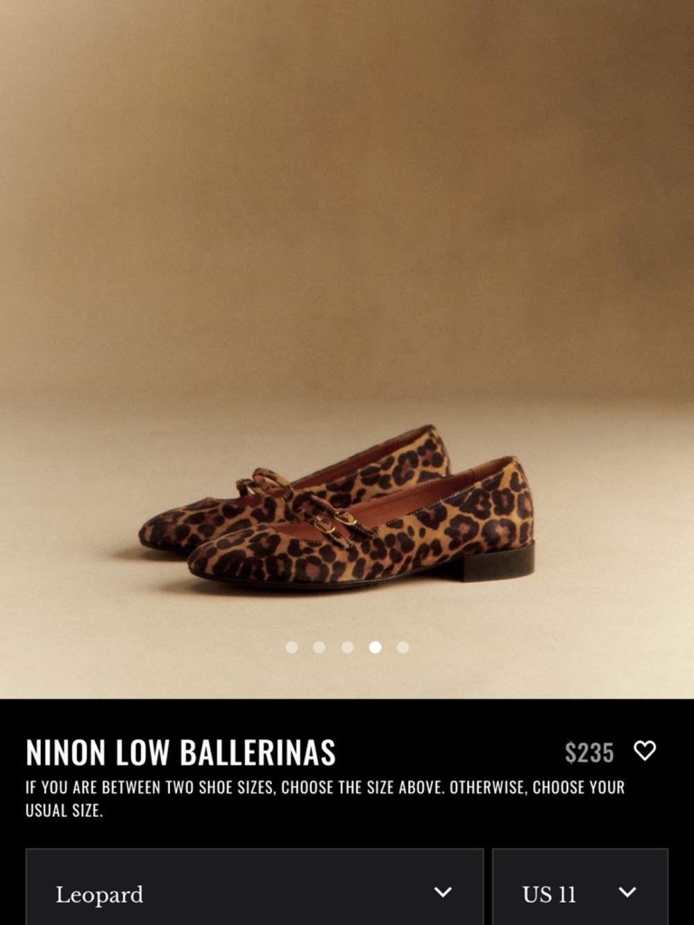 Sezane Leopard Print Ninon Low Ballerinas - Women's Leopard Flats